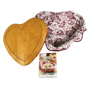 1999 Longaberger SWEETHEART BASKET Love Letters Heart Wood Lid Liner Card Red